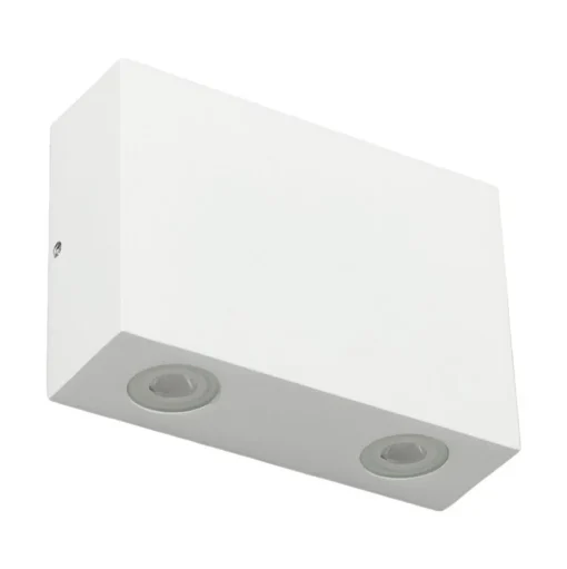 LED-buitenwandlamp Henor in wit met 2 lichtpunten