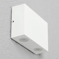 LED-buitenwandlamp Henor in wit met 2 lichtpunten