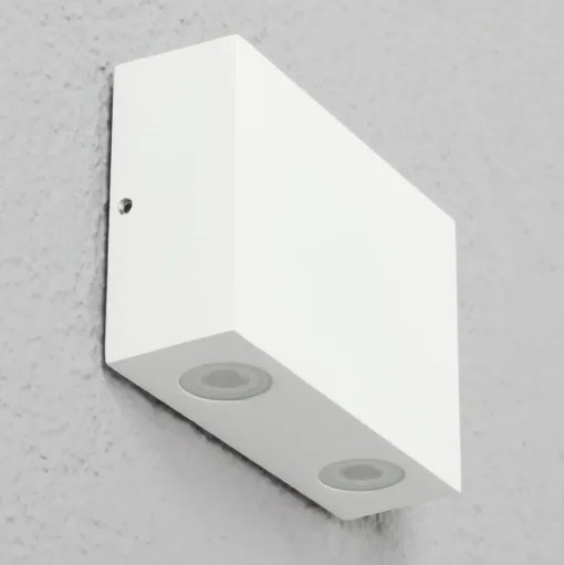 LED-buitenwandlamp Henor in wit met 2 lichtpunten