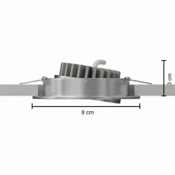 Led-inbouwlamp Rico 6,5 W geb. staal