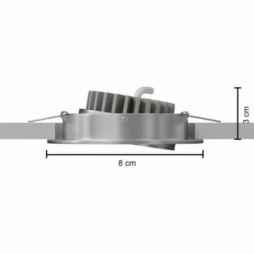 Led-inbouwlamp Rico 6,5 W geb. staal