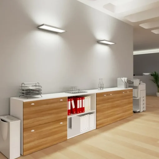 LED-kantoor-wandlamp Rick, grijs, universeel wit