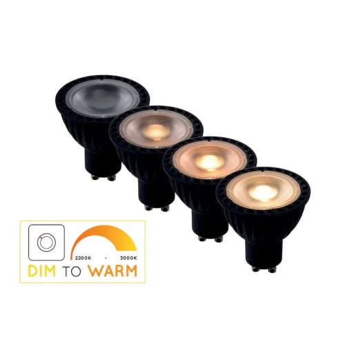 LED-reflector GU10 5W Dim to warm, zwart