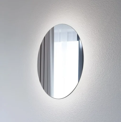 LED-spiegel Ring L, Ø 39 cm, glas, warmwit