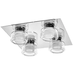LEDVANCE LED plafondlamp Orbis Flame, chroom, 4-lamps, IP44