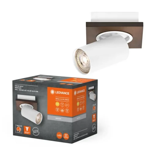 LEDVANCE LED wandspot Mercury GU10, hout/wit
