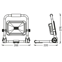 Ledvance LED werklamp Value Batterij 20W oplaadbare batterij