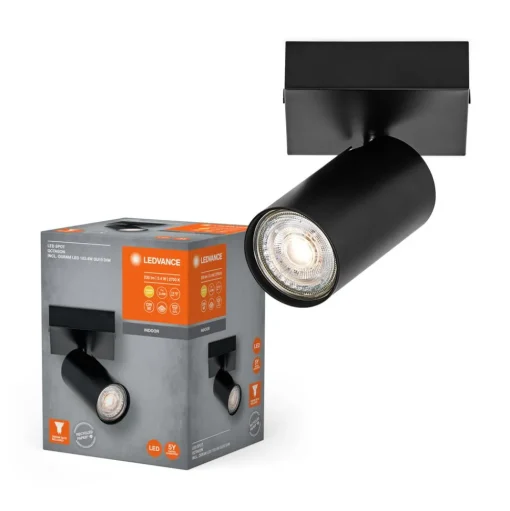 LEDVANCE Octagon LED spot, dimbaar, 1-lamp, zwart