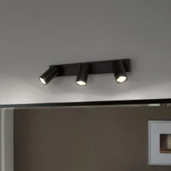 LEDVANCE Octagon LED spot, dimbaar, 3-lamps, zwart