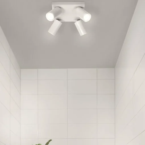 LEDVANCE Octagon LED spot, dimbaar, 4-lamps, vierkant, wit