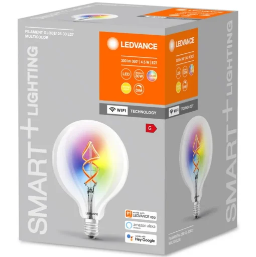 LEDVANCE SMART+ WiFi filament Globe RGBW E27 4,5W