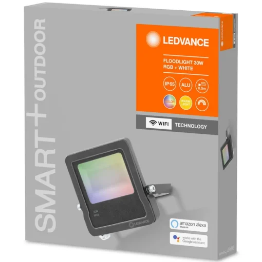 LEDVANCE SMART+ WiFi Floodlight, RGBW, grijs, 30W