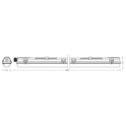 LEDVANCE Submarine 150 PCR G13 T8 840 20 W vochtbestendige lamp