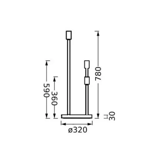 LEDVANCE vloerlamp Decor Stick 3-lamps. Hoogte 78cm, donkergrijs