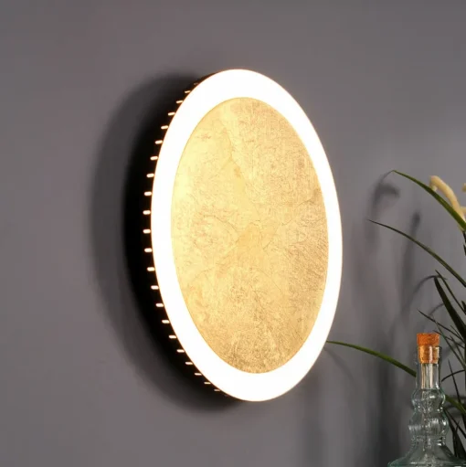 LED-wandlamp Moon Ø 40 cm, goud