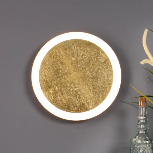 LED-wandlamp Moon Ø 30 cm, goud