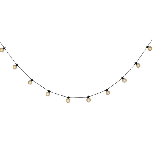 LED-zonnelichtketting CADENA, 2.500 K, zwart 10-lamps 10 m