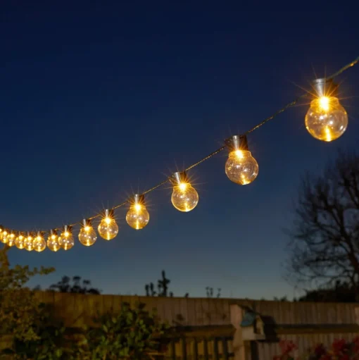 LED-zonnelichtketting GloBulb, 20 lampjes, IP44