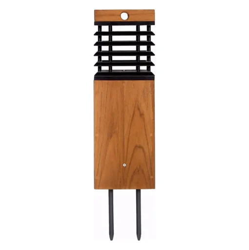 Les Jardins LED solar padverlichting Tekura, teak/grijs, piek