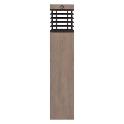 Les Jardins LED solar padverlichting Tekura, grijs, hout, 75 cm