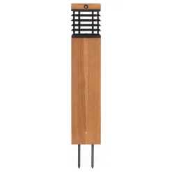 Les Jardins LED solar padverlichting Tekura, teak/grijs, 75 cm