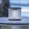 Les Jardins LED tafellamp op zonne-energie Halo, wit, aluminium