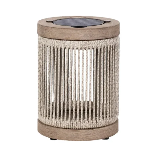 Les Jardins LED tafellamp op zonne-energie Rop&Strip, grijs/beige