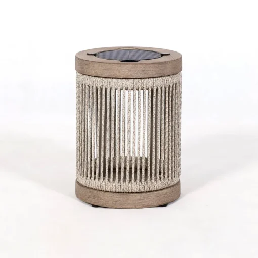 Les Jardins LED tafellamp op zonne-energie Rop&Strip, grijs/beige