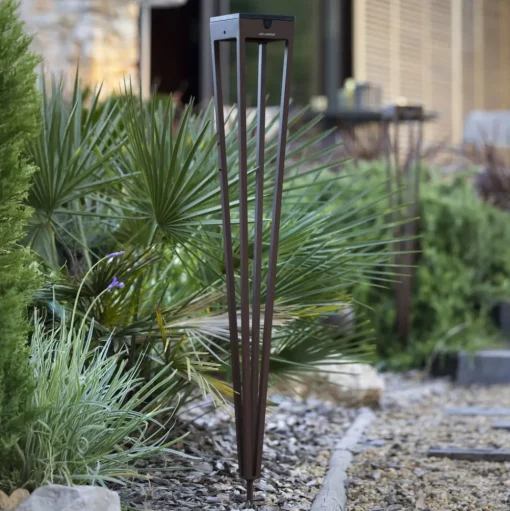 Les Jardins LED zaklamp op zonne-energie Tinka, corten, 90 cm, grondpin