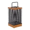 Les Jardins LED-lantaarn op zonne-energie Tekura, teak/grijs, 46,5 cm