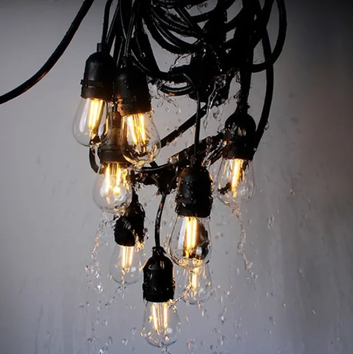 Lichtketting Girlanda IP44 zwart 15 m zonder lampjes