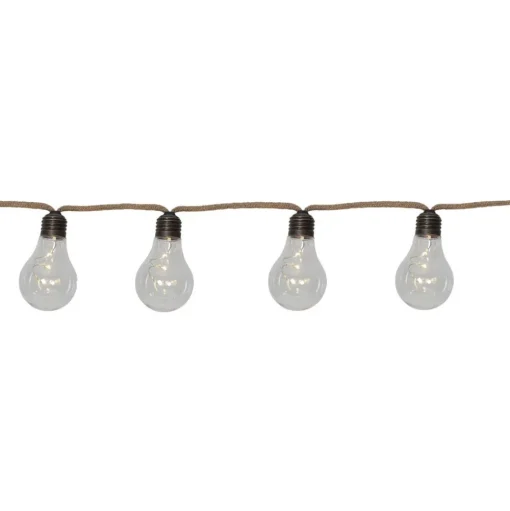 Lichtketting Jutta Jute batterijvoeding 10 lampen