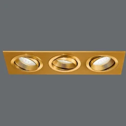 3-lichts inbouwspot MINAR met led, messing
