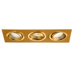 3-lichts inbouwspot MINAR met led, messing