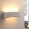 Lidby wandlamp Benno, 29 cm, gips, wit, hoekig, G9