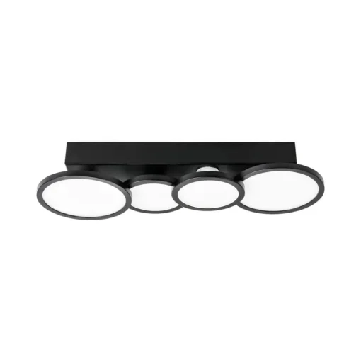 LIGHTME LED plafondlamp Aqua GU10 4-lamps zwart