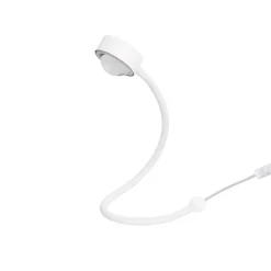 LightMe tafellamp Powerlens Snake, wit, flexibele arm
