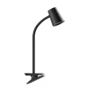 Lindby Ailina LED tafellamp, klemvoet, zwart