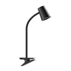 Lindby Ailina LED tafellamp, klemvoet, zwart