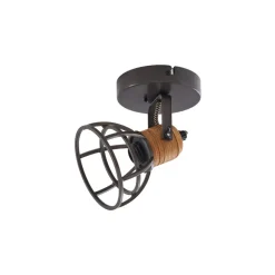 Lindby Arinthea plafondspot, 1-lamp, zwart, staal, E14