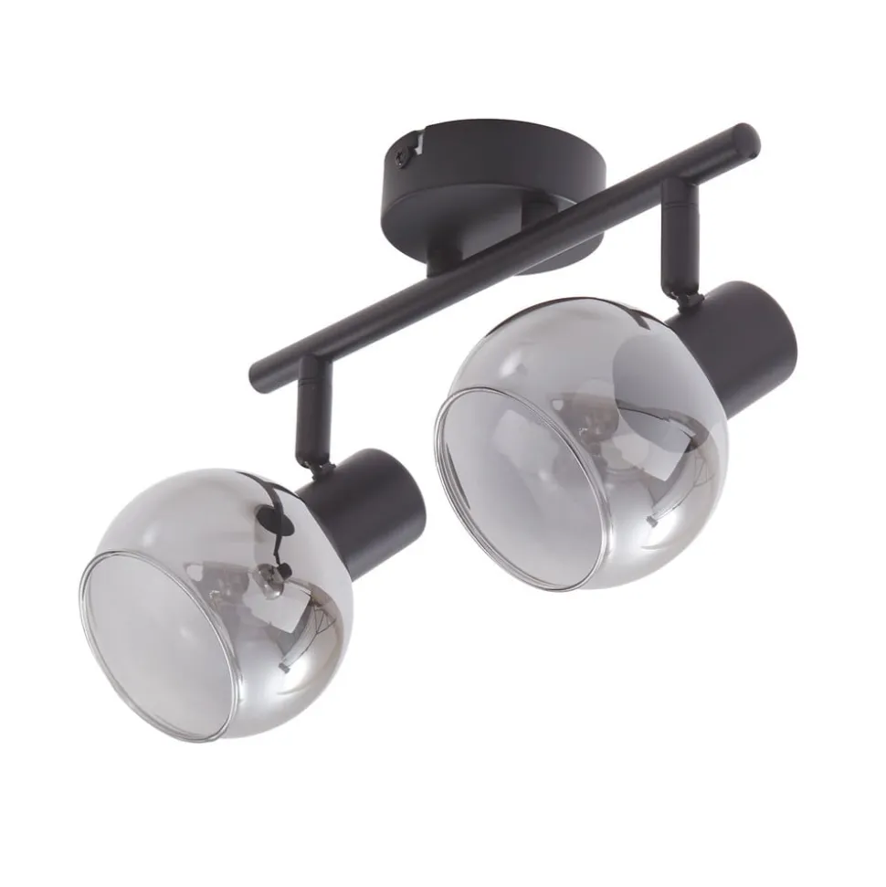 Lindby Arna plafondlamp, zwart, 2-lamps