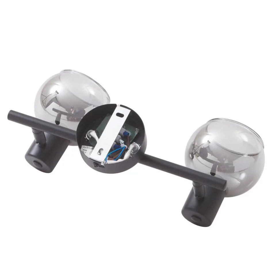 Lindby Arna plafondlamp, zwart, 2-lamps