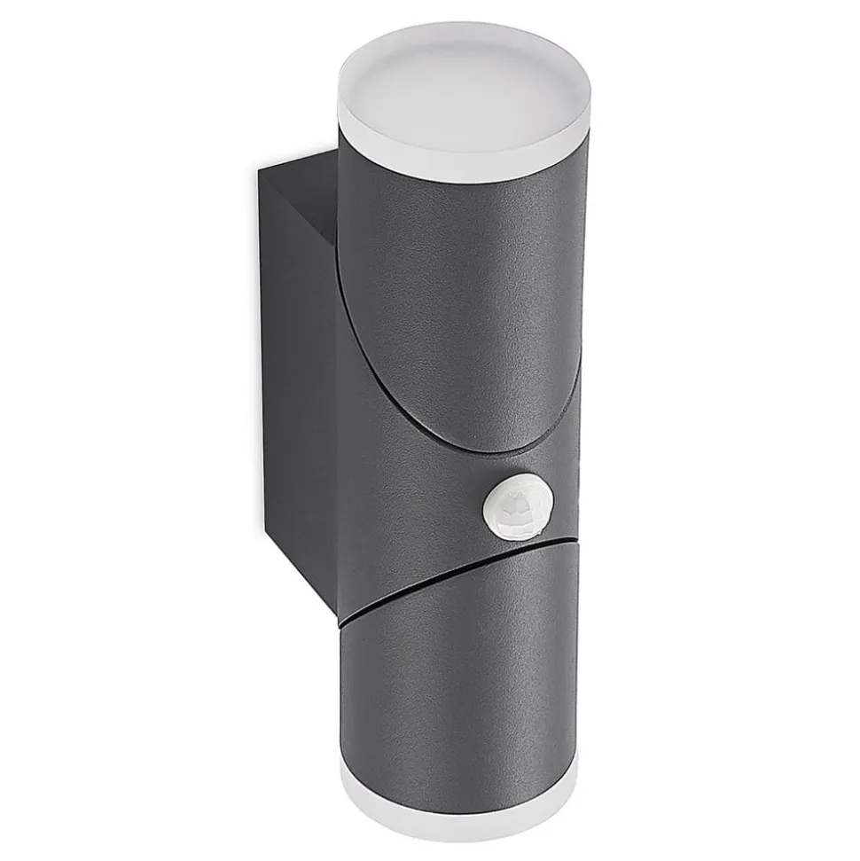Lindby Aspyn LED buitenwandlamp, 2-lamps, sensor
