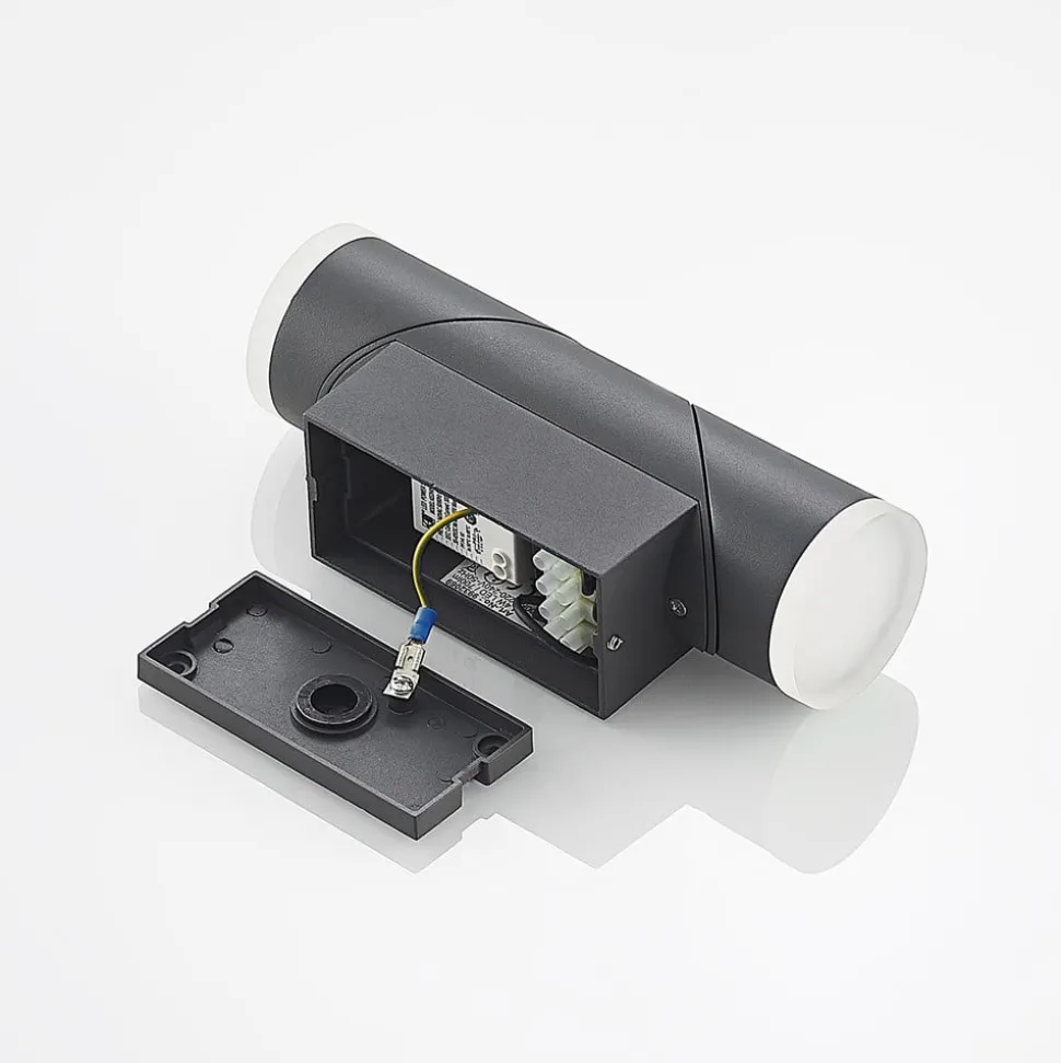 Lindby Aspyn LED buitenwandlamp, 2-lamps, sensor