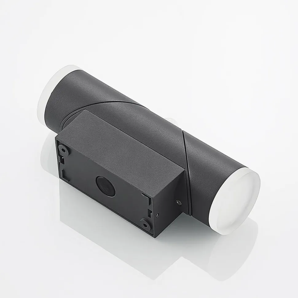 Lindby Aspyn LED buitenwandlamp, 2-lamps, sensor