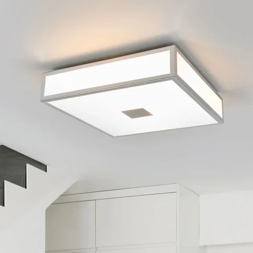 Lindby badkamer plafondlamp Eniola, 30 cm, wit/grijs, IP44