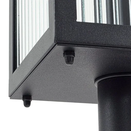 Lindby Bolgar tuinpadverlichting, zwart, metaal, glas, 15 cm