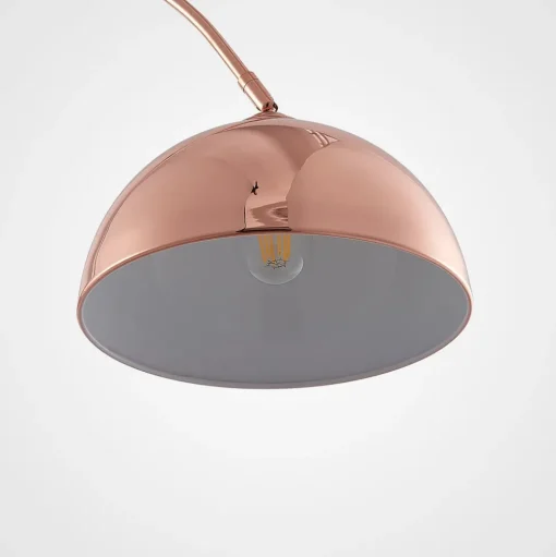 Lindby booglamp Lennart, koper, in hoogte verstelbaar, E27