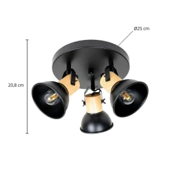 Lindby Bosko spot, 3-lamps, rond