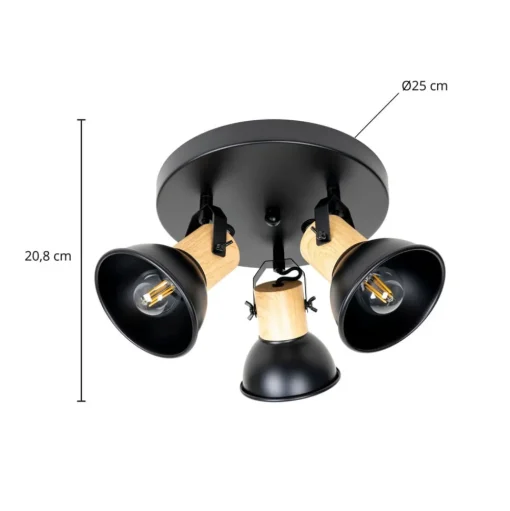 Lindby Bosko spot, 3-lamps, rond